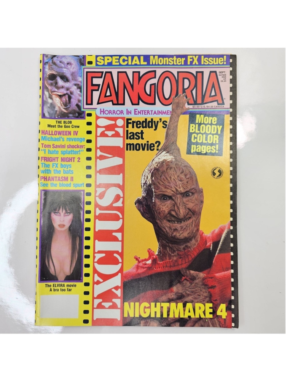 Fangoria Magazine Sept 1988 Nightmare 4 Freddy Krueger Halloween IV: Nice Cond!